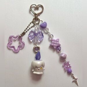 Pokemon Keychain Charm Cute Handmade Kawaii Beaded Bag Charm Gift Litwick